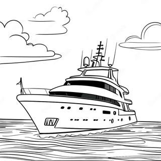 Page De Coloriage De Yacht De Luxe Au Coucher Du Soleil 65816 14401