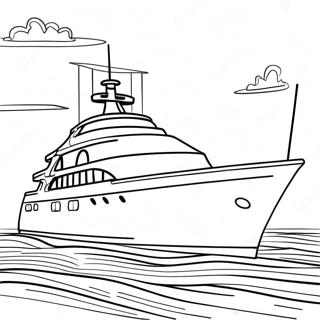 Page De Coloriage De Yacht De Luxe Au Coucher Du Soleil 65816 14402