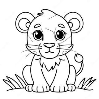 Page De Coloriage De Mignon Petit Lion 66268-14490