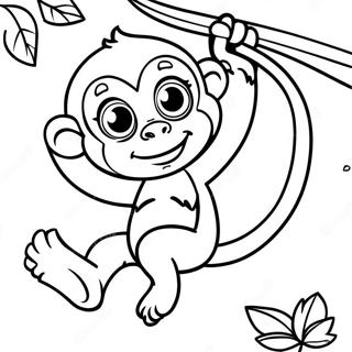Page De Coloriage De Singe Joueur Se Balancant 66269-14495