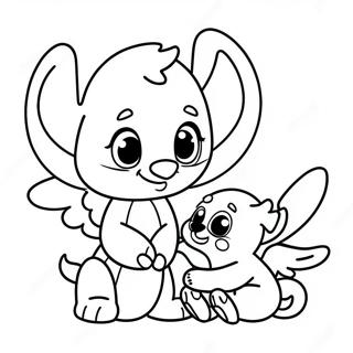 Page De Coloriage Stitch Et Angel Mignon 66631-14571