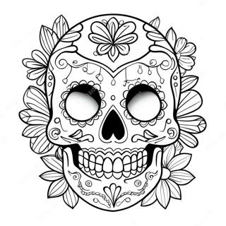 Page De Coloriage De La Tete De Mort Mexicaine 66723 14601
