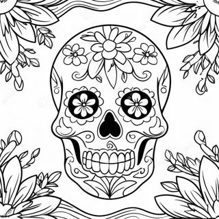 Page De Coloriage De La Tete De Mort Mexicaine 66723 14602