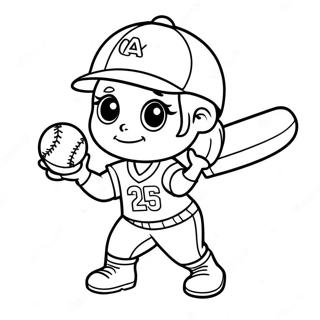 Page De Coloriage De Joueur De Softball Mignon 66995-14649