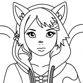 Page De Coloriage Fille Anime Loup 67613-14786