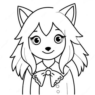 Page De Coloriage Fille Anime Loup Mignonne 67614-14790