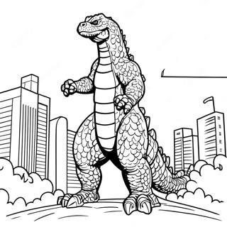 Page De Coloriage Shin Godzilla Dans La Ville 67805-14833