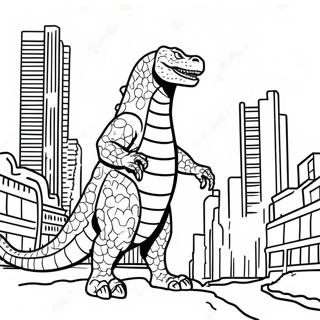 Page De Coloriage Shin Godzilla Dans La Ville 67805-14834