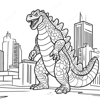 Page De Coloriage Shin Godzilla Dans La Ville 67805-14835