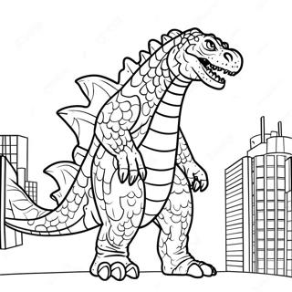 Page De Coloriage Shin Godzilla Dans La Ville 67805-14836