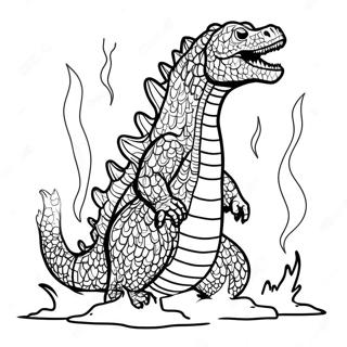 Page De Coloriage Shin Godzilla Avec Des Flammes 67806-14839