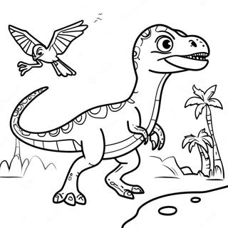 Page De Coloriage De Velociraptor Chassant 68681-15041