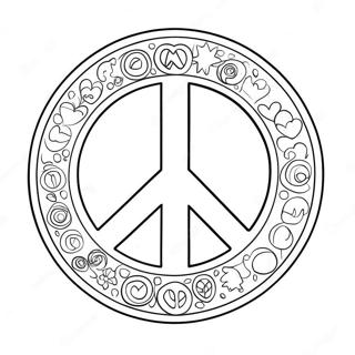 Page De Coloriage Du Signe De Paix Colore 68766-15051