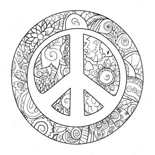 Page De Coloriage Du Signe De Paix En Gribouillage 68767-15054