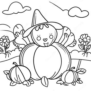 Page A Colorier De Champ De Citrouilles Joyeuses 6925-670