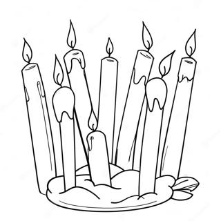 Page De Coloriage De Lallumage Des Bougies De Lavent 69961 15320