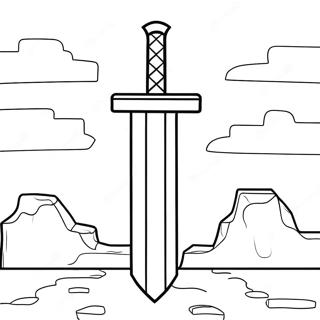 Page De Coloriage Epee Minecraft 70685-15466