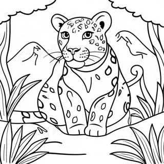 Page A Colorier De Leopard Dans La Jungle 71670 15696