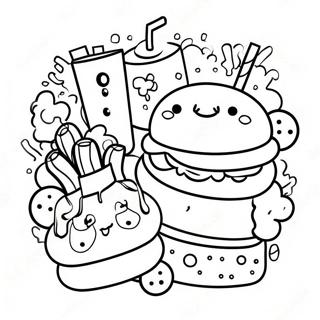 Nourriture Kawaii Junk Food Pages À Colorier