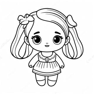 Page De Coloriage De Poupee Mignonne Avec De Grands Yeux 72262-16052