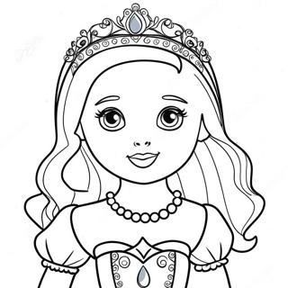 Page De Coloriage De Poupee Princesse Avec Une Tiara Scintillante 72264-16060