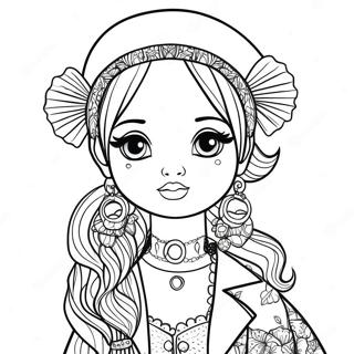 Page De Coloriage De Poupee De Mode Avec Une Tenue Tendance 72265-16063