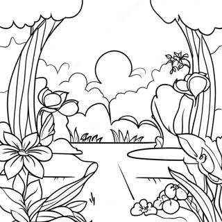 Page De Coloriage Scene Du Jardin Deden 72287-16069