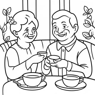 Seniors Appreciant Le The Page A Colorier 72312-16089