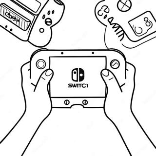 Page De Coloriage De Nintendo Switch Dans Les Mains Dun Joueur 72415 16175
