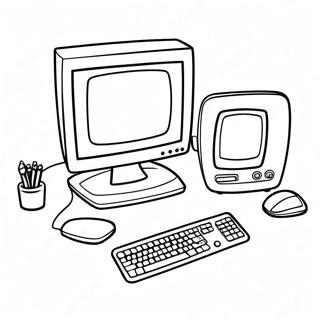 Page De Coloriage Dune Configuration Dordinateur De Bureau Coloree 72778 16458