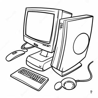 Page De Coloriage Dune Configuration Dordinateur De Bureau Coloree 72778 16460