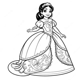 Page De Coloriage Elena Davalor En Robe Royale 72828-16490