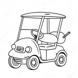 Page De Coloriage De Mignon Chariot De Golf En Dessin Anime 73165-16761