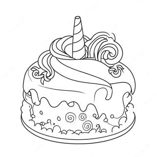 Page De Coloriage De Gateau Licorne 73393-16928