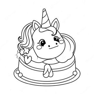 Page De Coloriage De Gateau Licorne Etincelant 73394-16929