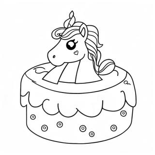 Page De Coloriage De Gateau Licorne Etincelant 73394-16931