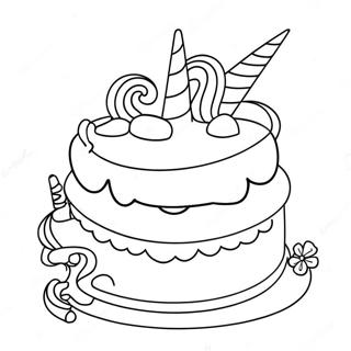 Page De Coloriage De Gateau Licorne Magique 73396 16937