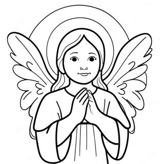 Page De Coloriage Ange Avec Priere 73575-17077