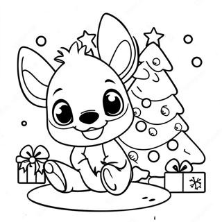 Page De Coloriage De Stitch Joueur Decorant Le Sapin De Noel 73779-17236