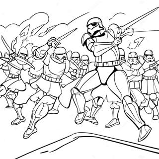 Page De Coloriage De La Bataille Epique Des Clone Troopers 73958-17369