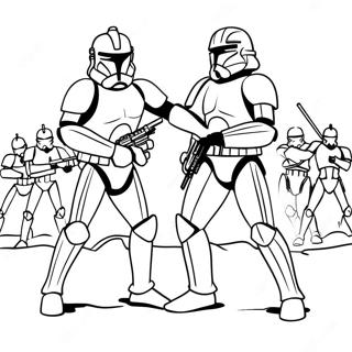 Page De Coloriage De La Bataille Epique Des Clone Troopers 73958-17370