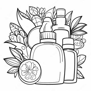 Page De Coloriage De Produits De Soins De La Peau Naturels 74086-17469