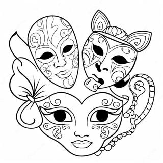 Page De Coloriage De Masques Faciaux Amusants 74088 17477