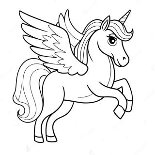 Page De Coloriage De Pegase Elegant Au Coucher De Soleil 74114-17497