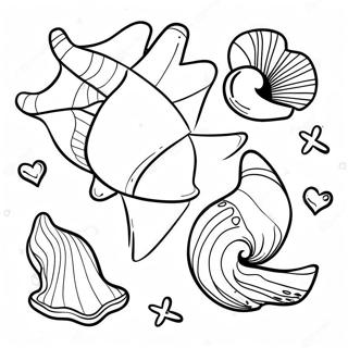 Page De Coloriage De Coquillages Colores Sur La Plage 74138-17510
