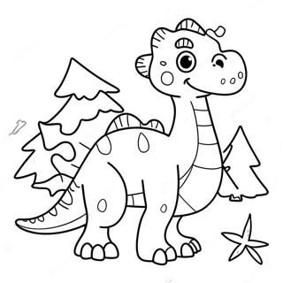 Page De Coloriage De Dinosaure De Noel 74214-17568