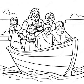 Page De Coloriage De Noe Et Sa Famille Sur Larche 74343 17673