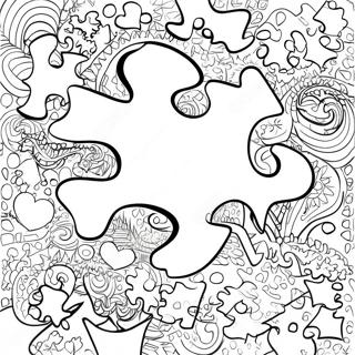 Page De Coloriage De Pieces De Puzzle Colorees Sur Lautisme 74495-17789