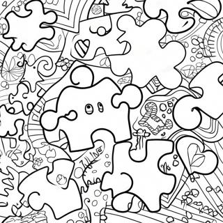 Page De Coloriage De Pieces De Puzzle Colorees Sur Lautisme 74495-17790