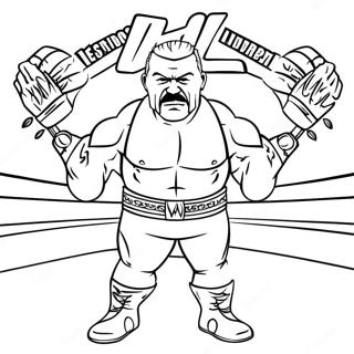 Page De Coloriage Epique De La Confrontation Des Lutteurs Wwe 74520-17809